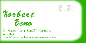 norbert beno business card